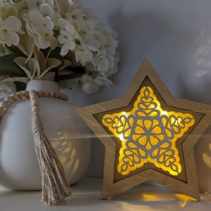Light Oak Opal Teardrop Star Light Box