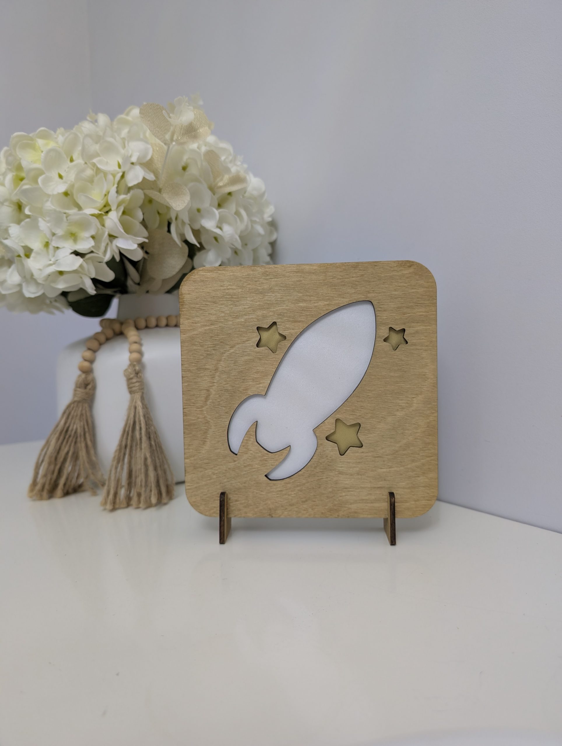 Rocket & Star Laser-Cut Nightlight - Image 2