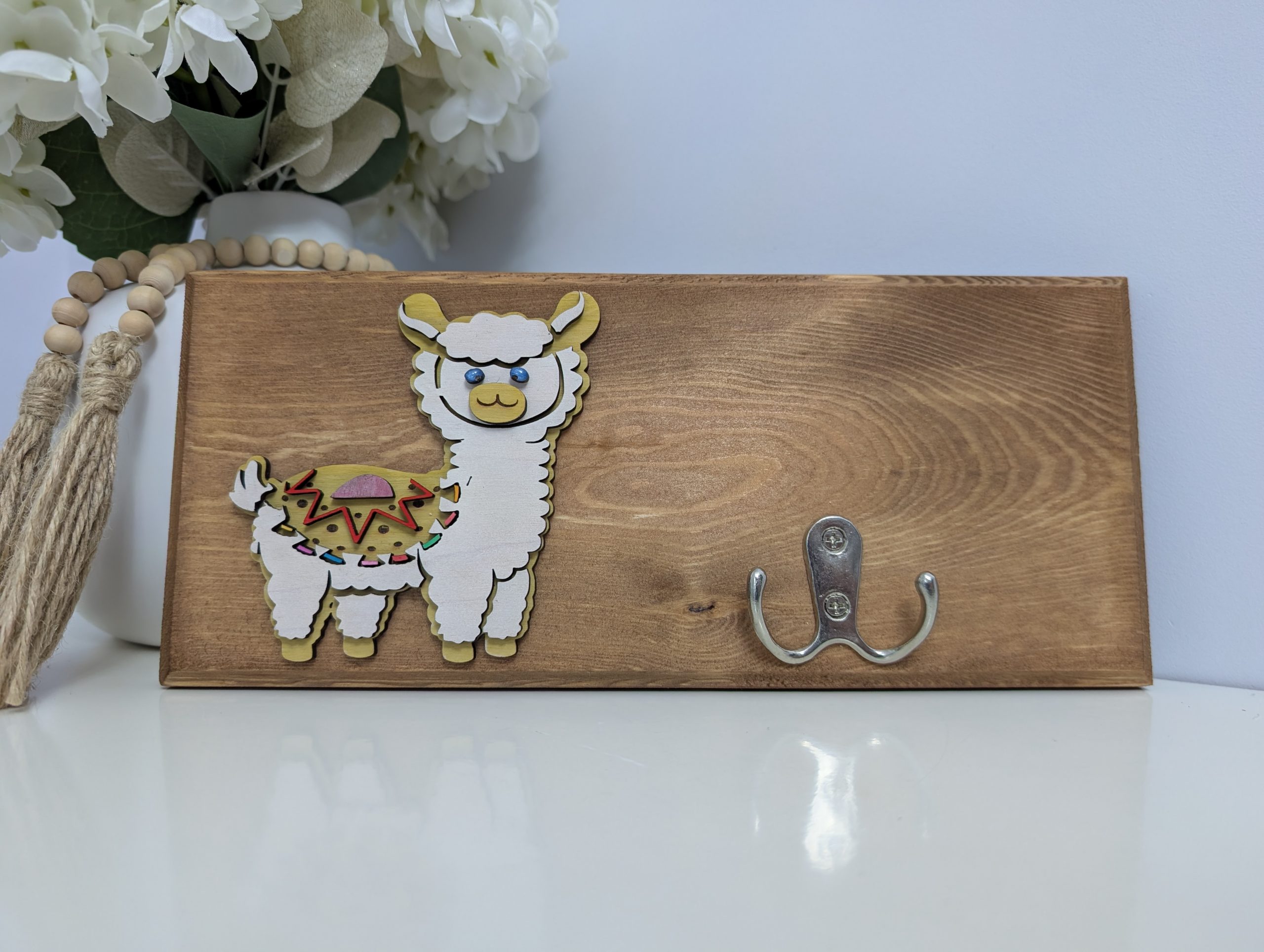 Playful Animal-Themed Redwood & Birch Plywood Coat Hook - Image 2