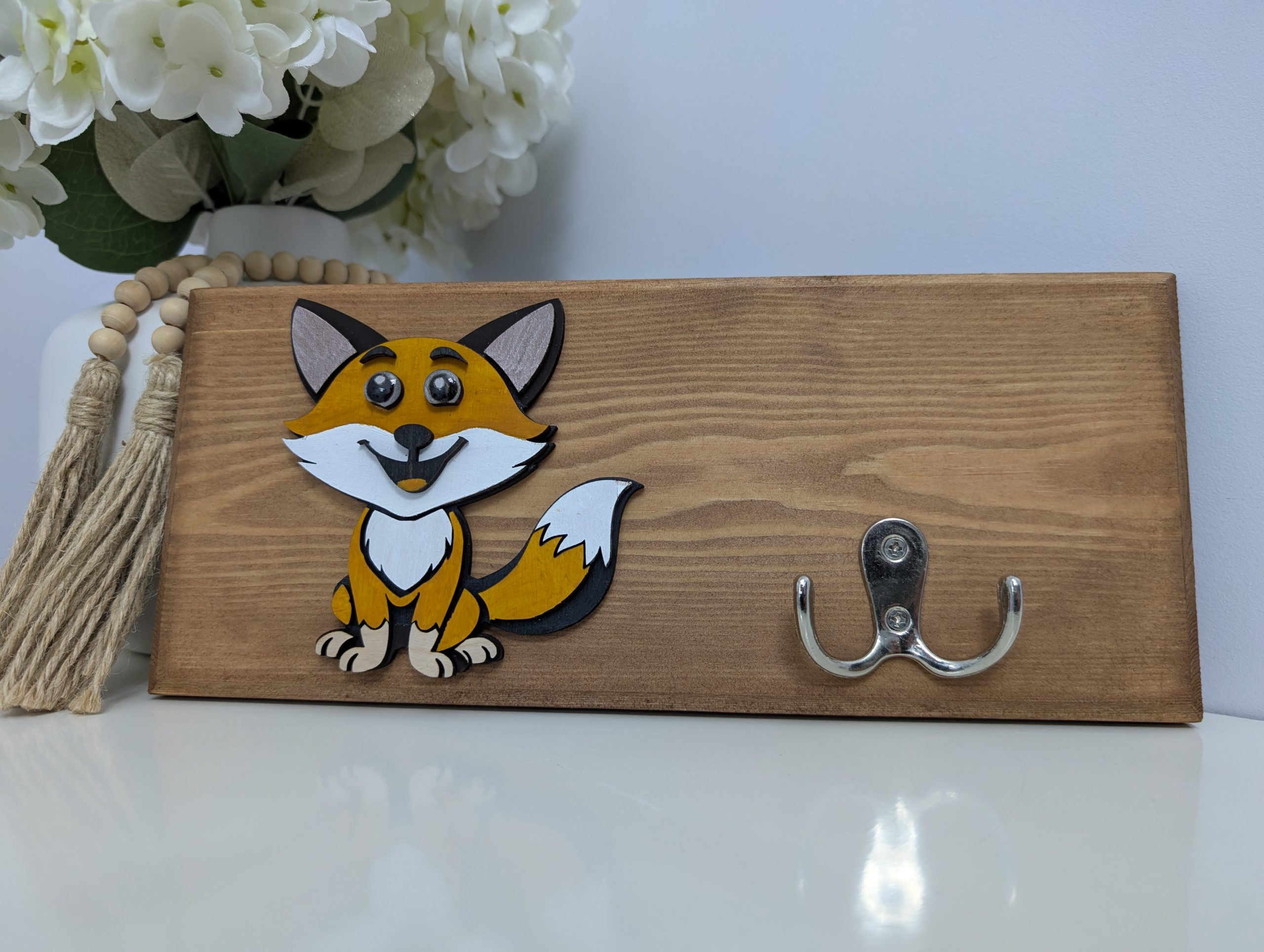 Playful Animal-Themed Redwood & Birch Plywood Coat Hook - Image 6