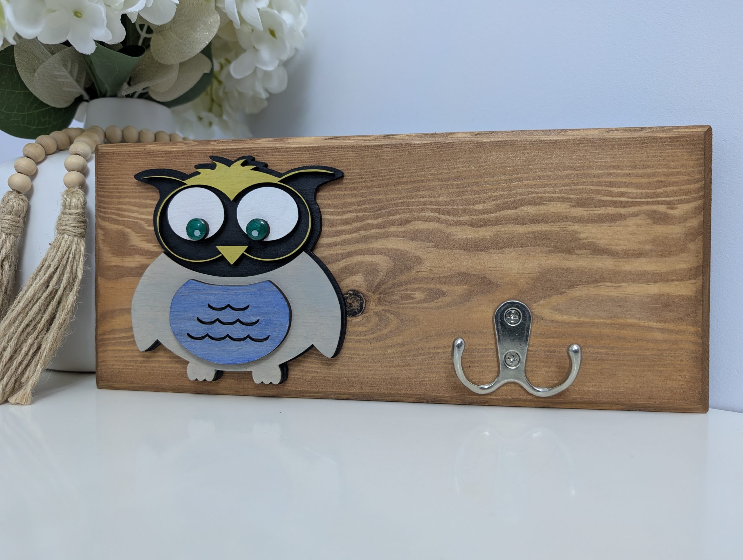 Playful Animal-Themed Redwood & Birch Plywood Coat Hook - Image 8