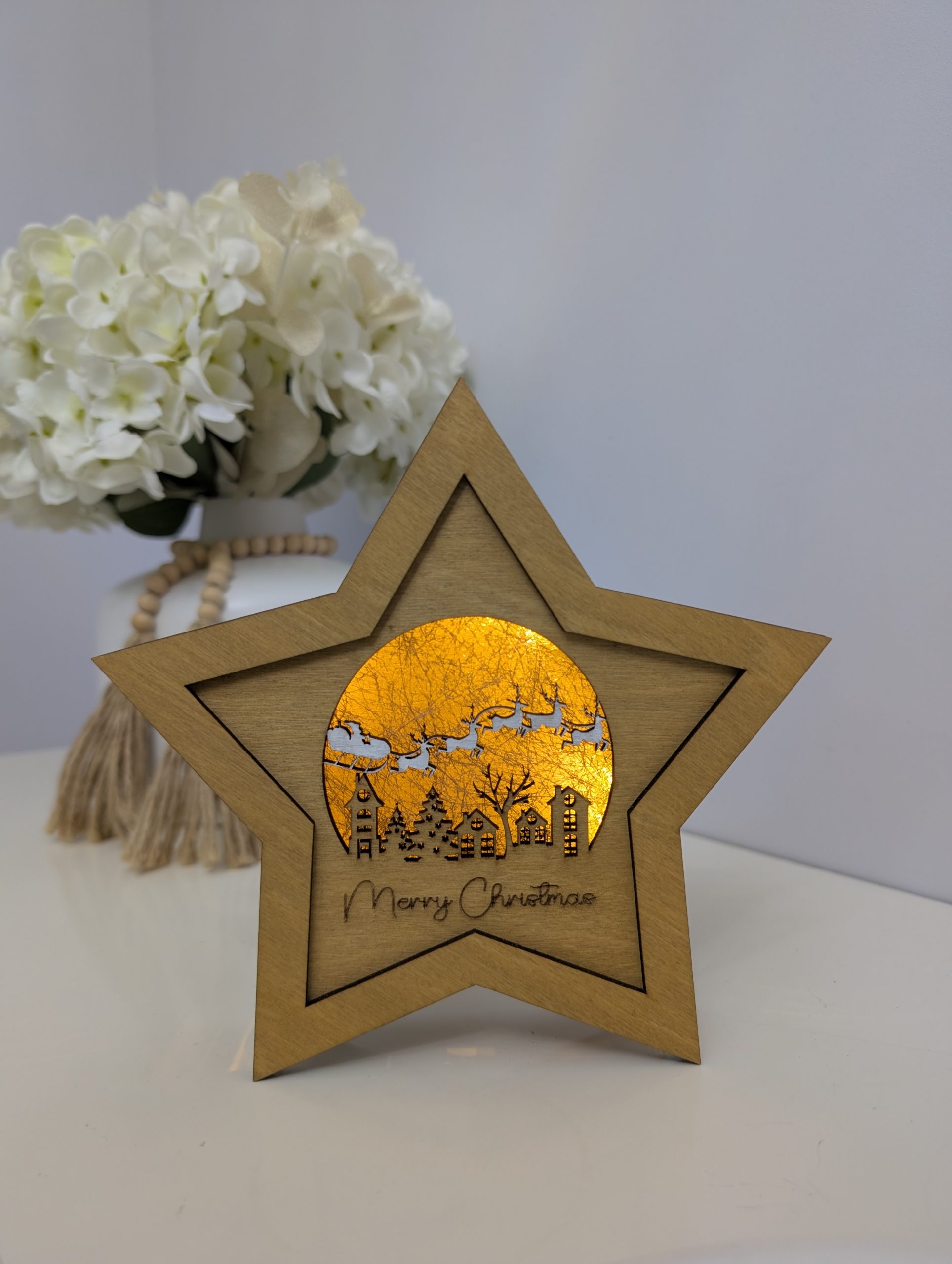 ✨ Santa’s Sleigh Star Light Box