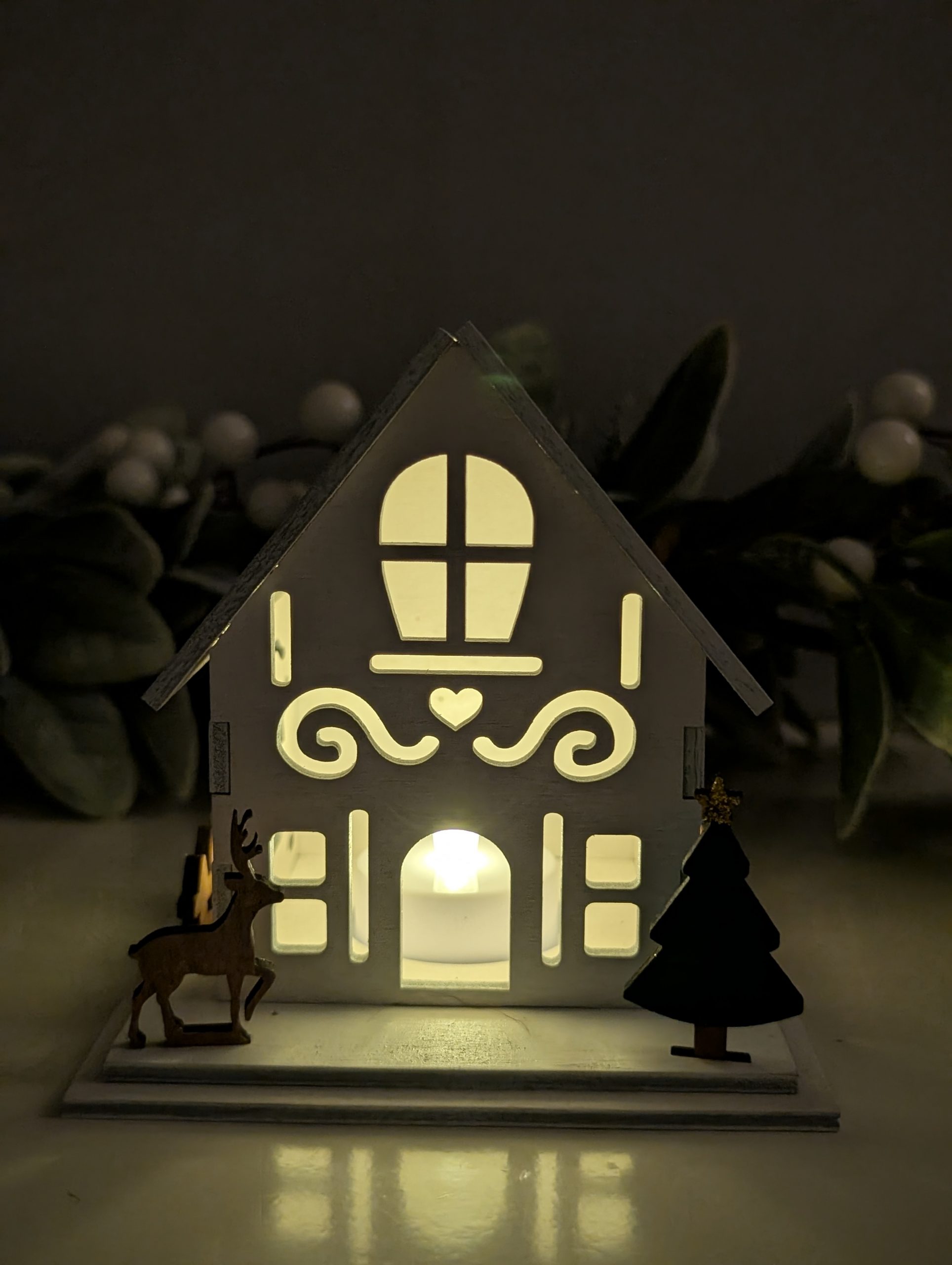 Medium Christmas House With LED Tea Light - Image 2