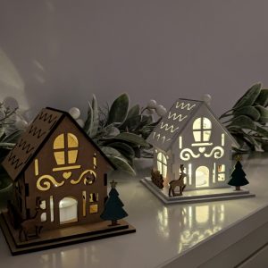 Medium Christmas House  With LED Tea Light
